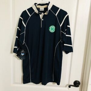 Busch Gardens Authentic Original Navy Rugby Polo Shirt Mens Medium NWT Striped